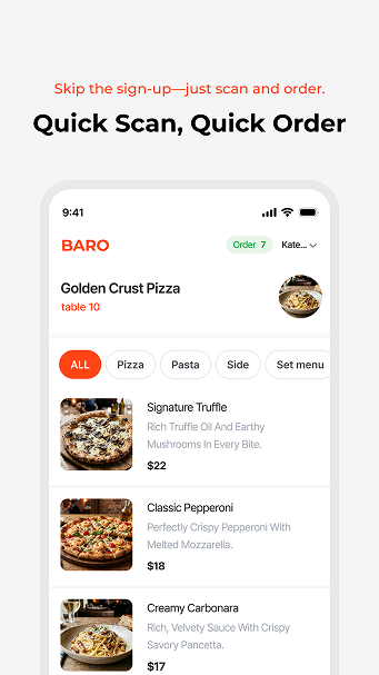 Scan a QR code and order instantly